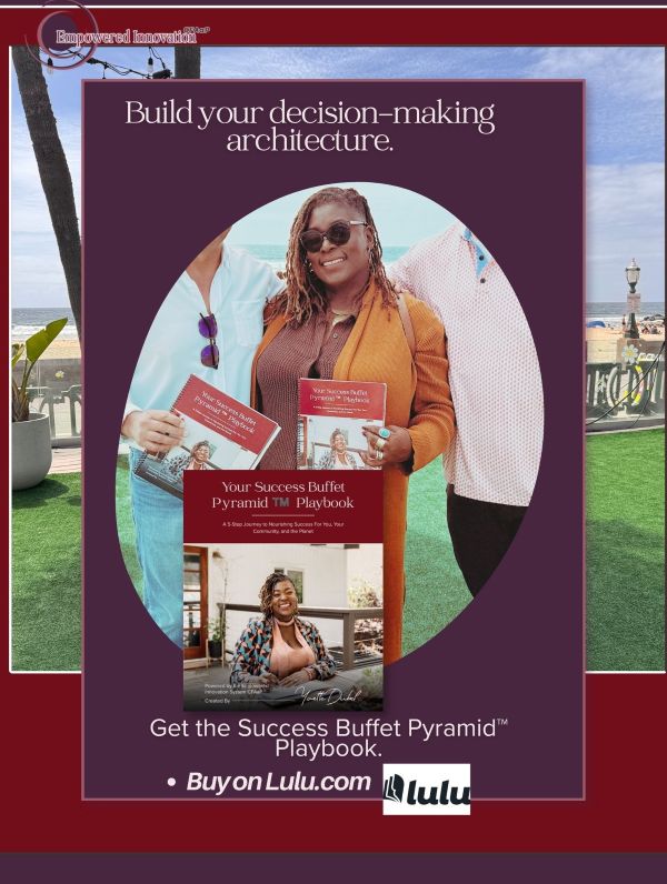 The architecture beneath your next chapter. Redefine success. Expand your capacity. Create what’s next. Success Buffet Pyramid Playbook flyer